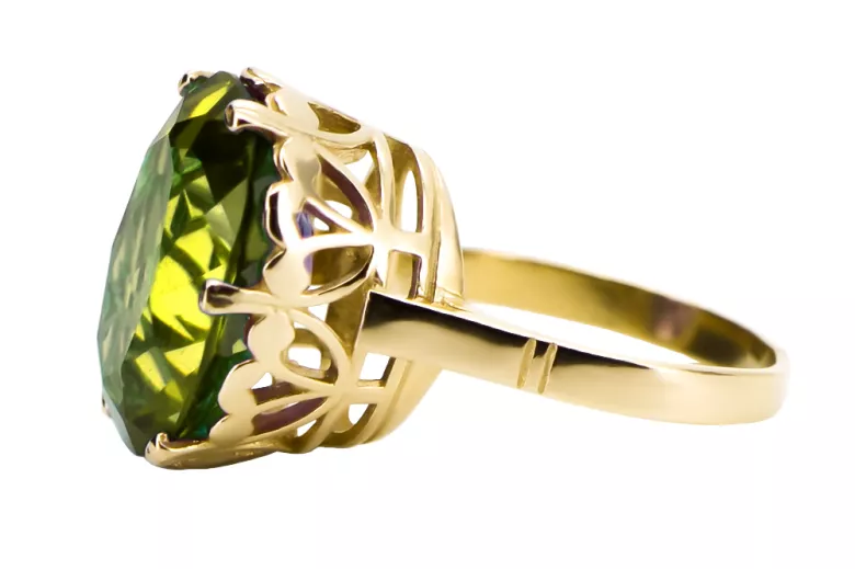  Vintage style Žlutý peridot 14k žluté zlato vrc130y